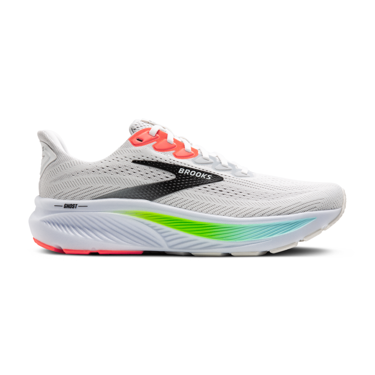 Brooks Ghost 17 "White / Pink Clay / Gecko"